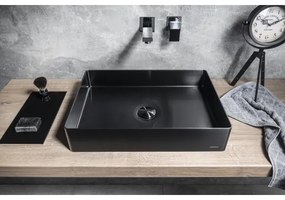 Sapho - Umývadlo na dosku AURUM 50x35 cm antracit