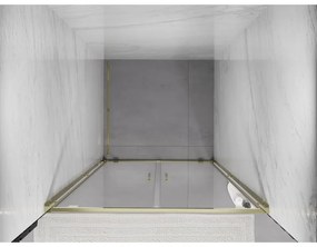 Mexen Exo, dvojité výklopné sprchové dvere 70 cm, číre sklo, zlatá, 8182-070-000-50-00