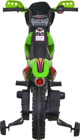 Ramiz Detský krížový bicykel Batériové vozidlo Zelené + asistenčné kolesá + LED zvuky