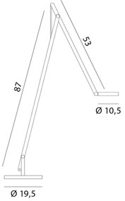 Rotaliana String F1 stojaca lampa biela oranžová