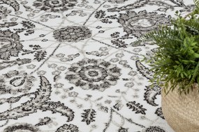 Koberec MATEO 8037/944 Kvety, s rámom, sivo - béžový