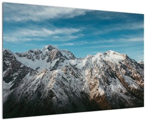 Obraz zasnežených vrcholkov, Fiordland (90x60 cm)