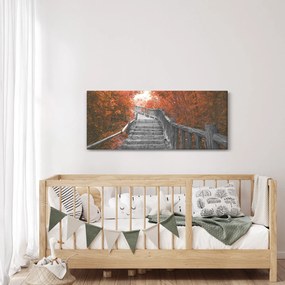 Obraz - Schody v prírode, oranžová (120x50 cm)