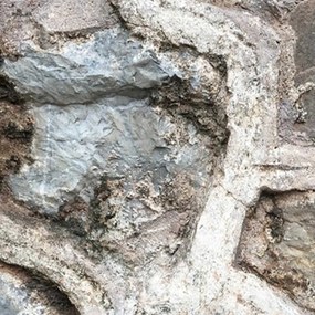 Ozdobný paraván, Šedá kamenná zeď - 145x170 cm, štvordielny, obojstranný paraván 360°