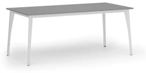 Rokovací stôl PRIMO OMEGA, 1800 x 900 mm, biela podnož, grafit