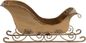 Vianočná dekorácia zlatej antik kovovej sane - 20*6*9 cm