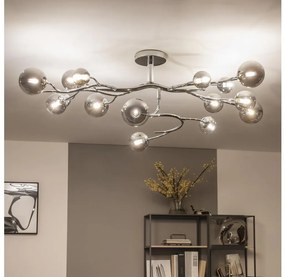 Brilagi - LED prisadený luster MISTEL 15xG9/3W/230V čierny chróm/dymové sklo