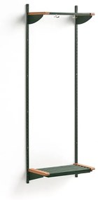 Vešiaková stena JEPPE s hornou policou, základná sekcia, 1790x600x310 mm, zelená/dub