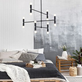 Toolight - Závesné svietidlo 12xE27 60W, čierna, OSW-05321