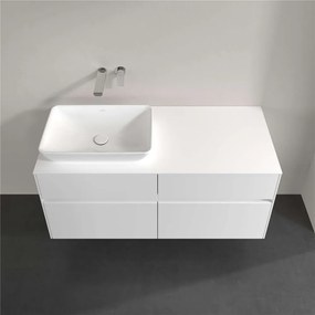 VILLEROY &amp; BOCH Collaro závesná skrinka pod umývadlo na dosku (umývadlo vľavo), 4 zásuvky, 1200 x 500 x 548 mm, White Matt, C11300MS