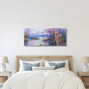 Obraz - Prichádza jeseň, olejomaľba (120x50 cm)