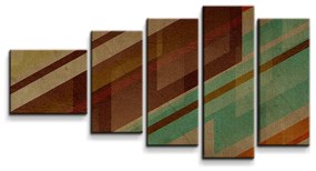 Sablio Obraz - 5-dílný Hnedá abstrakcia - 100x60 cm