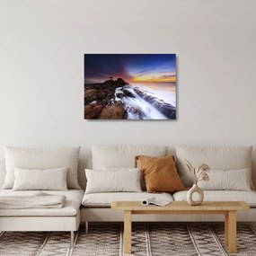 Sklenený obraz hory v hmle (70x50 cm)