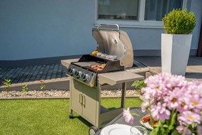 Plynový gril OKLAHOMA BBQ, 3 horáky, s redukčným ventilom, strieborná Penta CZ