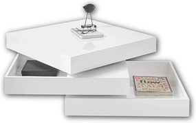 Sconto Konferenčný stolík SEATTLE biela, vysoký lesk