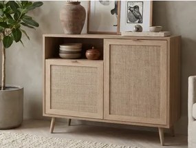 Skrinka 2-dverová Bali, dub sonoma/výplet%