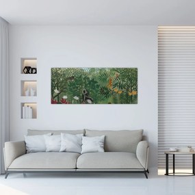 Obraz - Henri Rousseau, Tropical Forest with Monkeys, reprodukcia (120x50 cm)