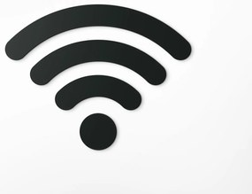 drevko Nálepka Wifi na stenu Rozmer obrazu: 25,5 x 32,5 cm, Farba dekorácie: Čierna