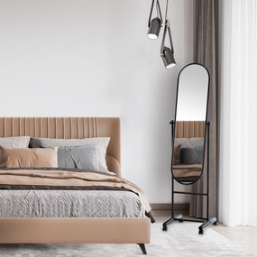 Stojace zrkadlo Nane Oval 317228 - 155x40x42 cm - Čierna