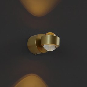 Dizajnové nástenné svietidlo mosadzné vrátane LED IP44 - Lens