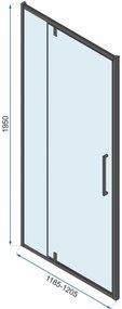 Rea Rapid Swing, 3-stenový sprchovací kút 90 (dvere) x 100 (stena) x 100 (stena) x 195 cm, 6mm číre sklo, zlatý lesklý profil, KPL-009924
