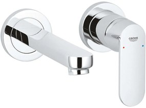 GROHE Eurosmart Cosmopolitan 2-otvorová páková umývadlová batéria pod omietku, pre nástennú montáž, s rozetami, výtok 170 mm, chróm, 19381000