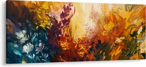 Obraz - Abstraktná maľba kvetov (120x50 cm)