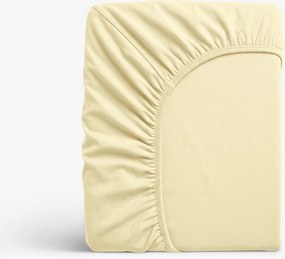 Goldea jersey elastická plachta - banánová 160 x 200 cm