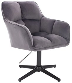 LuxuryForm DESIGN Kreslo AMALFI VELUR na čiernom kríži - tmavosivé