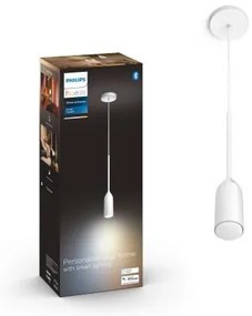 PHILIPS HUE Závesné LED inteligentné osvetlenie HUE DEVOLTE, 1xE27, 6W, teplá biela-studená biela, okrúhle, biel