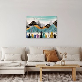 Grafický obraz s jeleňmi (70x50 cm)