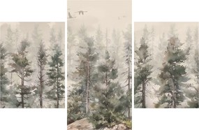 Obraz - Borovicový les I., aquarel (90x60 cm)