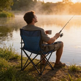 Garden Line SKLADACIA TURISTICKÁ/RYBÁRSKA STOLIČKA, MODRÁ, 50x50x80 cm *7150