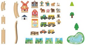 lupilu®  Drevená železnica L (farma)  (100395198)