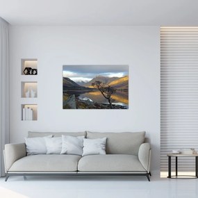 Obraz - Hory pri jazere (90x60 cm)