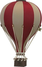 Dekoračný lietajúci balón bordová/béžová – dekorácia do detskej izby S-28cm x 16cm