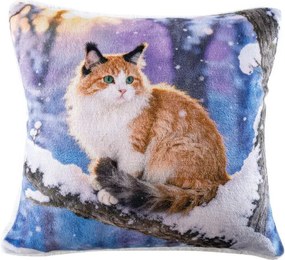 Súprava 2 ks obliečok na vankúšiky z mikroplyšu SNOW CAT 45 x 45 cm