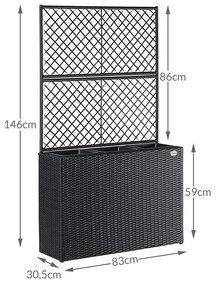 InternetovaZahrada Kvetinový box s vypletom - čierny