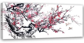 Obraz na plátně Květ japonské třešně - 150x50 cm