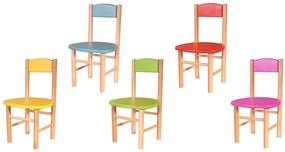 Detská drevená stolička z masívu - farebná