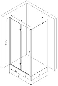 Mexen Lima sprchovací kút 80x80cm, 6mm sklo, chrómový profil - číre sklo + Slim sprchová vanička - 856-080-080-00-00-4010