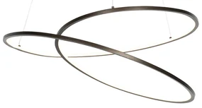 Dizajnové závesné svietidlo bronzové 72 cm vrátane LED 3-stupňového stmievača - Rowan
