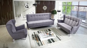 Sedacia súprava Royal 3R+2+1, sivá (Vogue 14/biele)