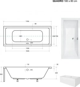 Obdĺžniková vaňa QUADRO