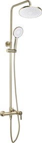 Rea Ontario, sprchový set nástenný s dažďovou sprchou, zlatá matná, REA-P9494