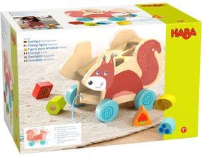 Ťahacia hračka s vkladacími tvarmi - veverička