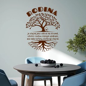Veselá Stena Samolepka Rodina s koreňmi Farba: hnědá, Veľkosť: 80 x 60 cm