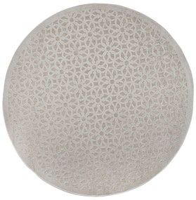 Flair Rugs koberce Kusový koberec Piatto Argento Silver kruh – na von aj na doma - 160x160 (priemer) kruh cm