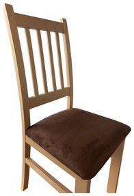 Jedálenská stolička SIMON buk/tmavohnedá