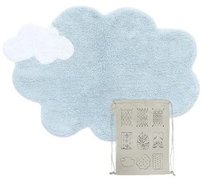 Svetlomodrý prateľný ručne tkaný bavlnený detský koberec 70x100 cm Mini Dream – Lorena Canals